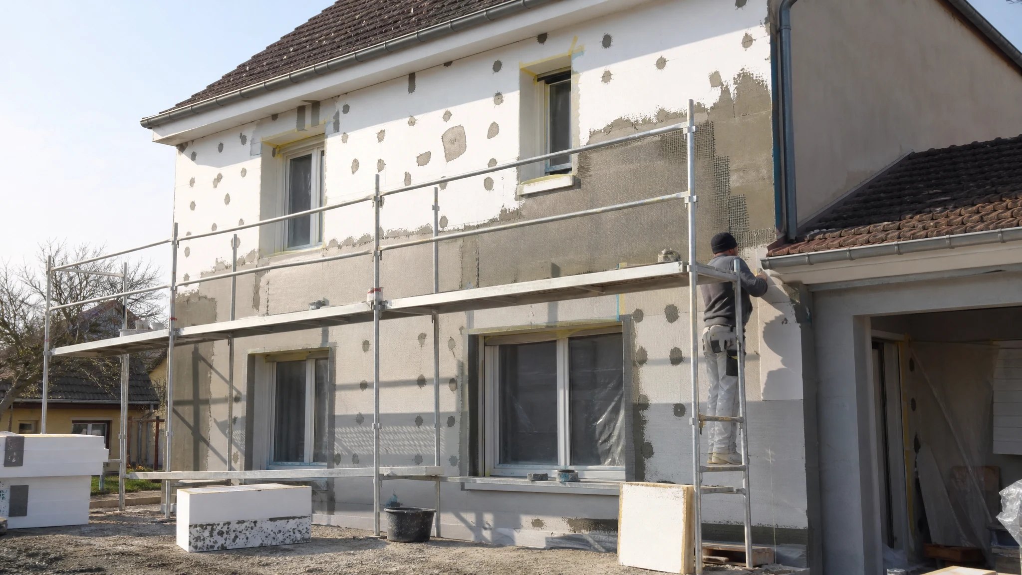 Isolation thermique par l'extérieur d'un pavillon à Villenave-d'Ornon